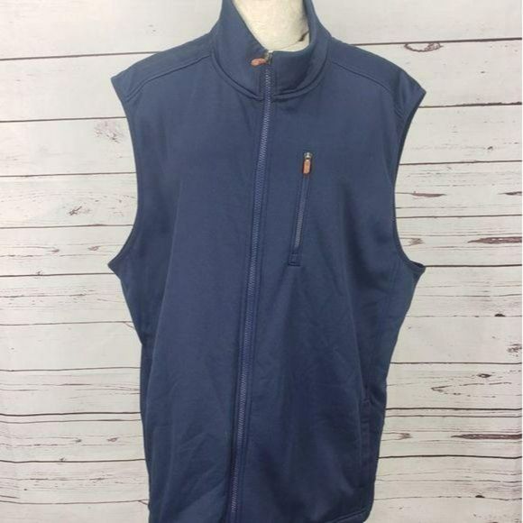 Izod Advantage Navy Blue Men’s XL Zippered Vest - Picture 4 of 14